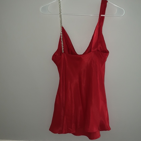 Red Satin Zara summer top. - Picture 2 of 2